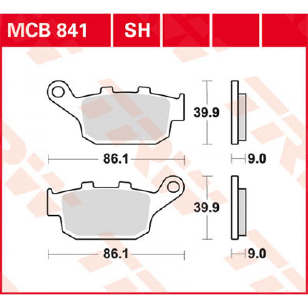 Stabdžių trinkelės TRW MCB841 Honda CB 500 XA PC59, Kawasaki Z 800 ZR 800A, Suzuki SFV 650 A Gladius